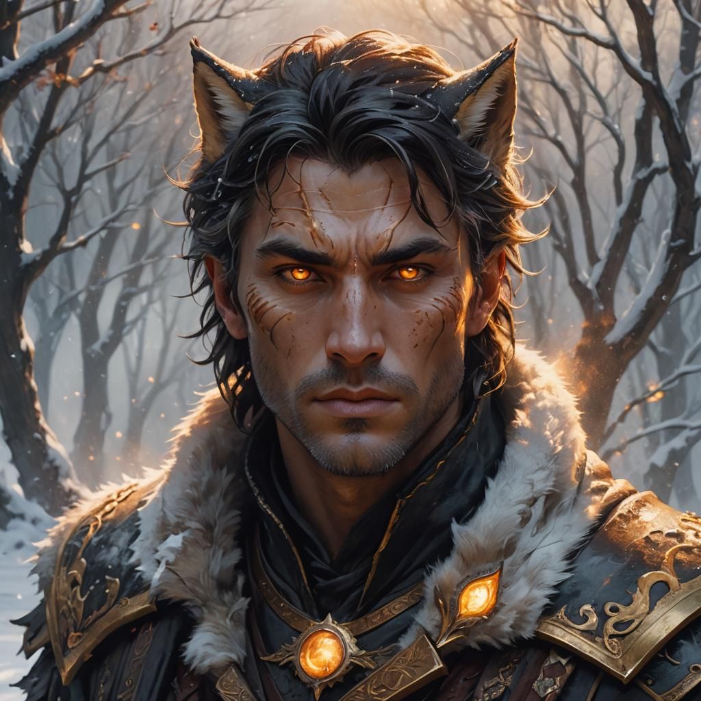 Fox Thief Portrait in Dark Fantasy Style