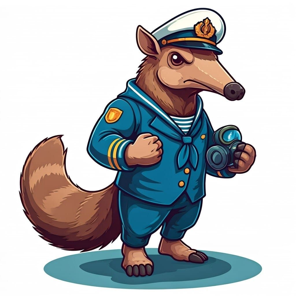 Anteater Superhero Mascot in Comic Book Style