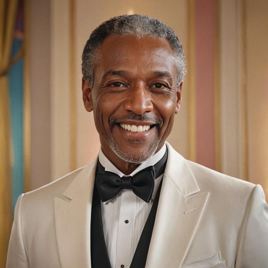 Hyperrealistic Portrait of a Smiling Man in Tuxedo