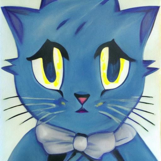 Scary Blue Cat Generated by AI
