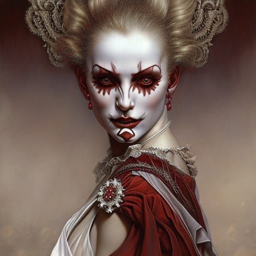 Hyperdetailed Creepy Clown Fantasy Masterpiece