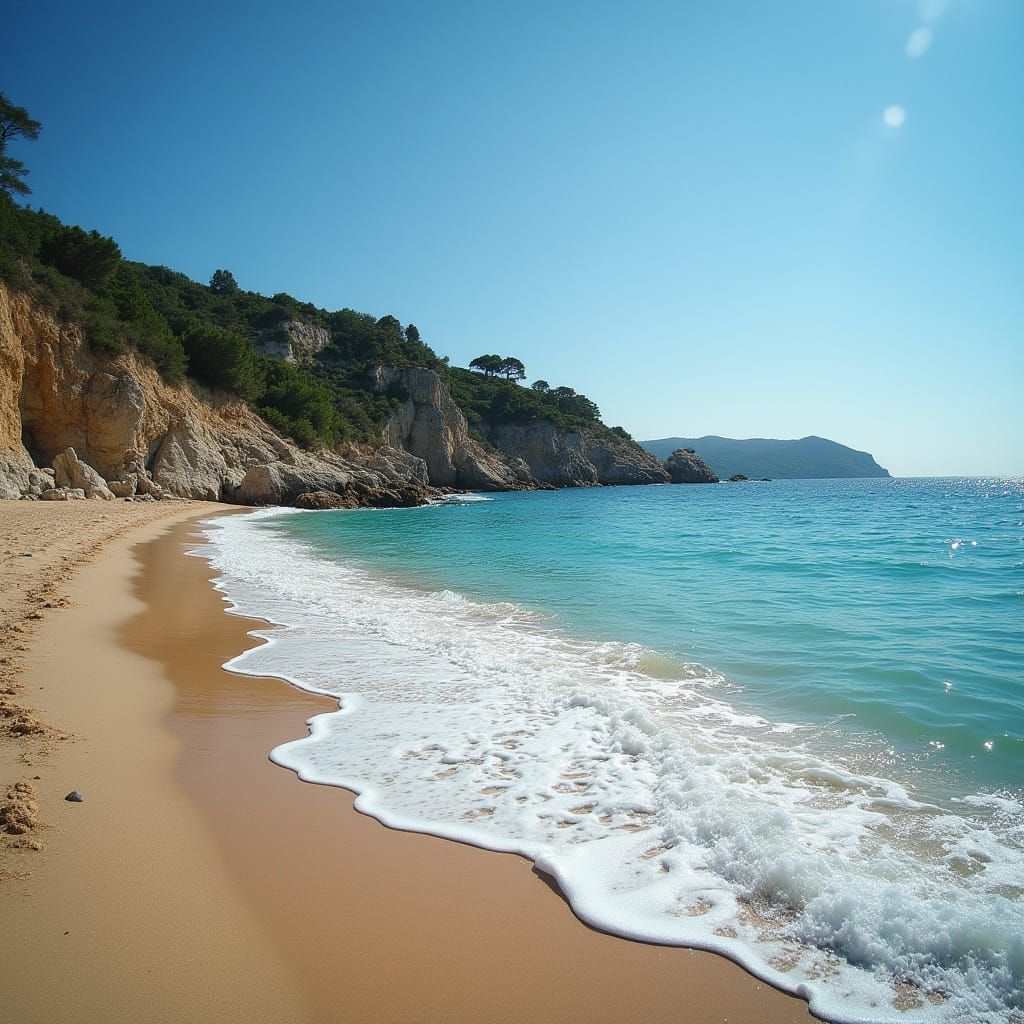 Sunset Beach: Beautiful Girl in Swimsuit