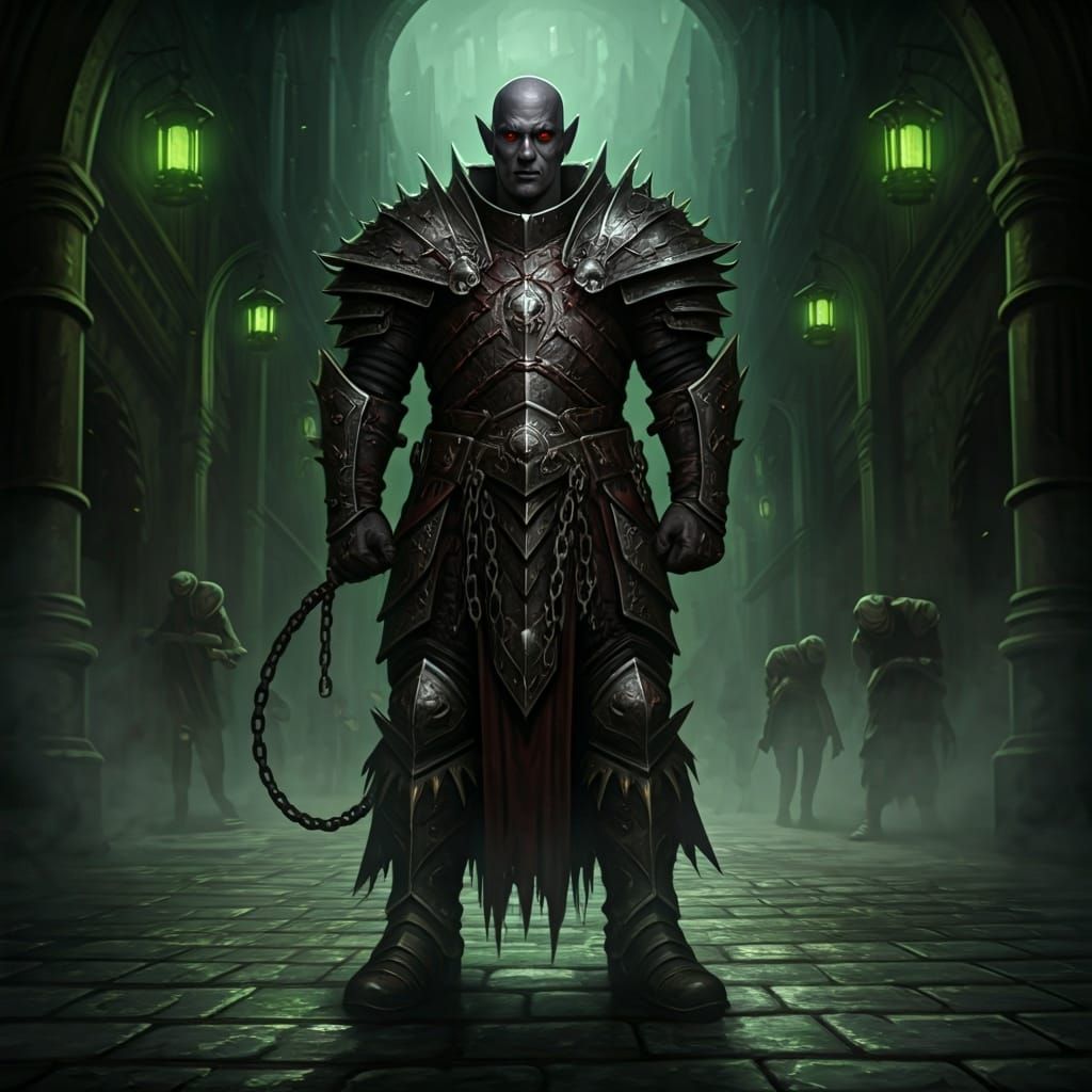 Drow Slave Hunter Captain in Dark Fantasy Style