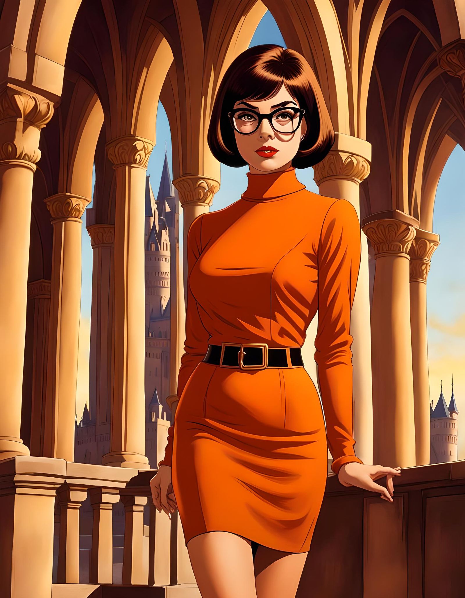 Velma Dinkley in 1960s Style at Gothic Castle