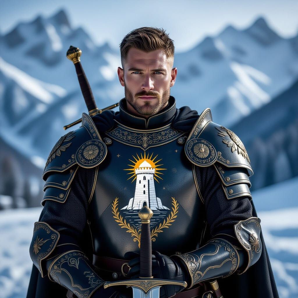 Medieval Knight in Snowy Mountains - Ultra Realistic 4K