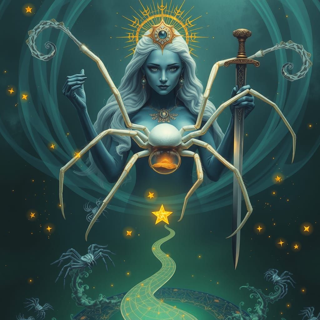 A veiw of Goddess And Her white Spider 🌟