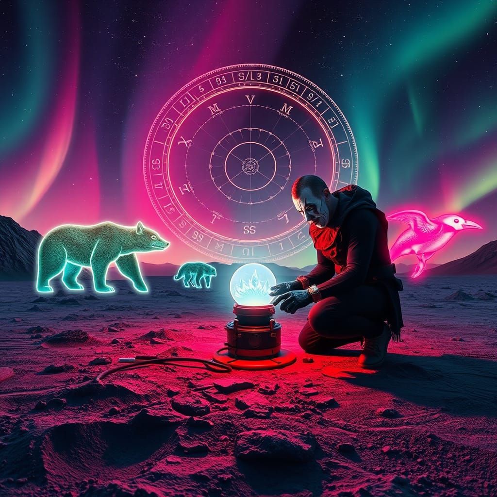 Insane Space Clown Terraforms Asteroid in Sci-Fi Dreamscape