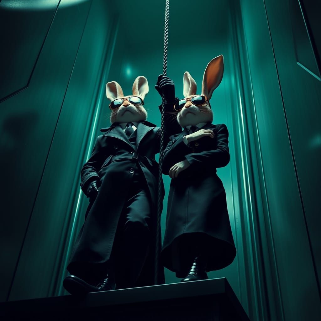 Neo and Trinity: A Cyberpunk Bunny Duo