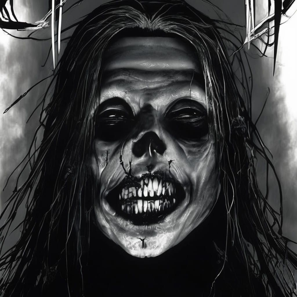 Horrific Demon Confronts Sulfurous Flames in Hellish Landsca...