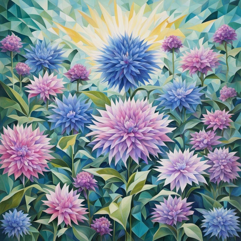 Abstract Surrealism Painting with Cubist Elements