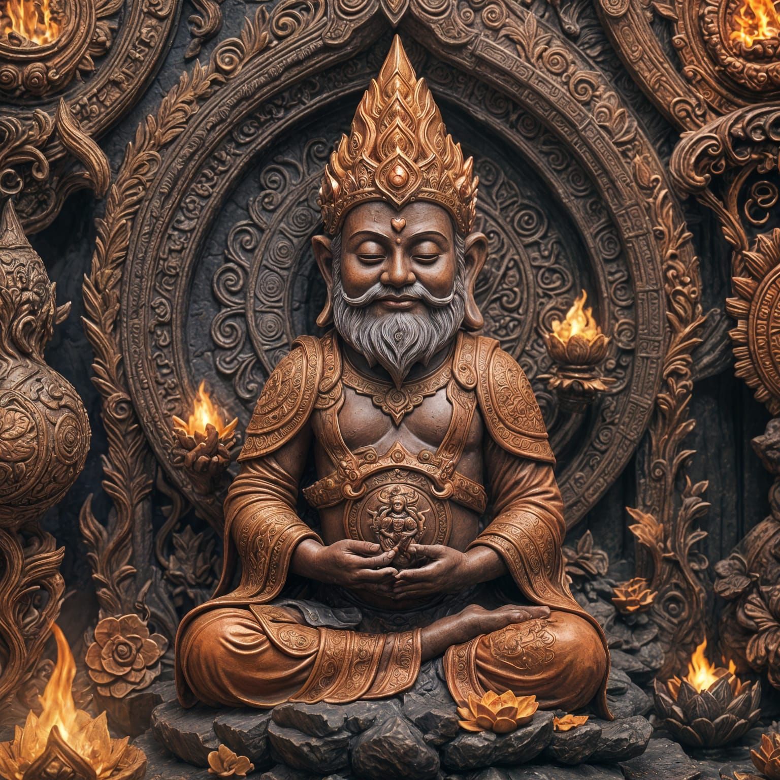 Gnome Buddha Meditating: Fantasy Concept Art