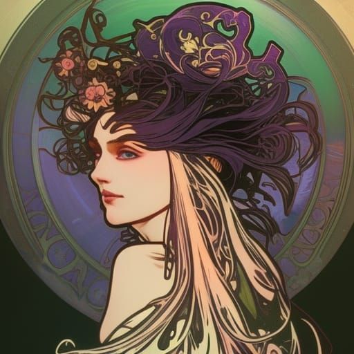 Art Nouveau Witch with Dynamic Lighting