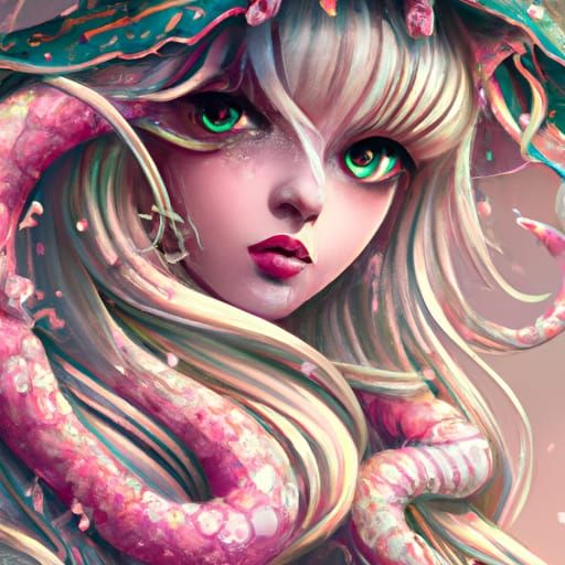 Pastel Kawaii Doll Portrait in Hyperdetailed Style