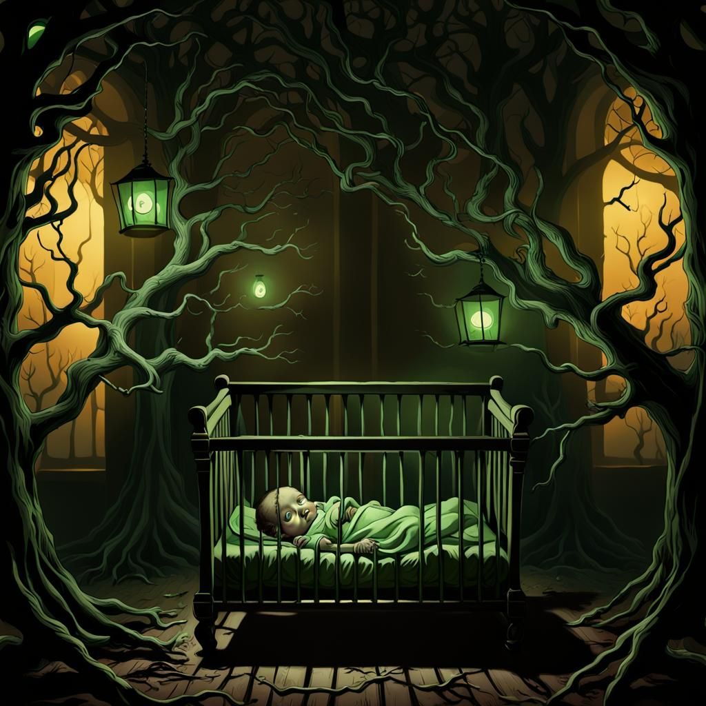 Dark Surrealist Nursery Rhyme Illustration