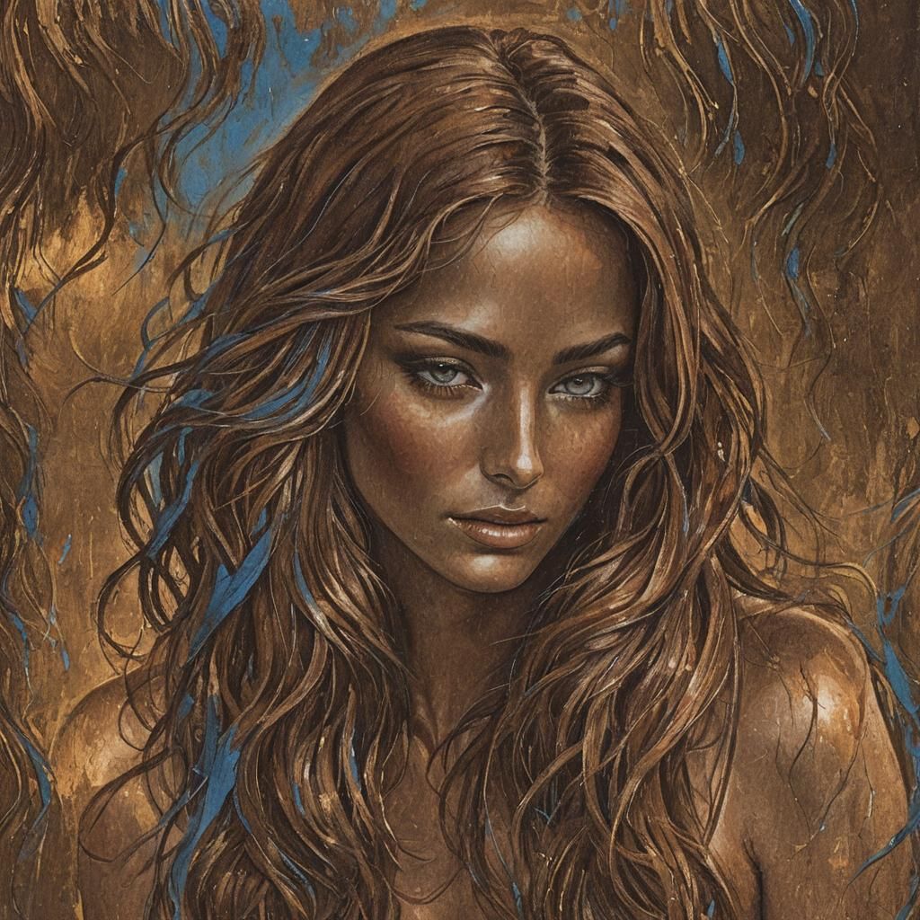 Sensual Brunette in Sunset Light