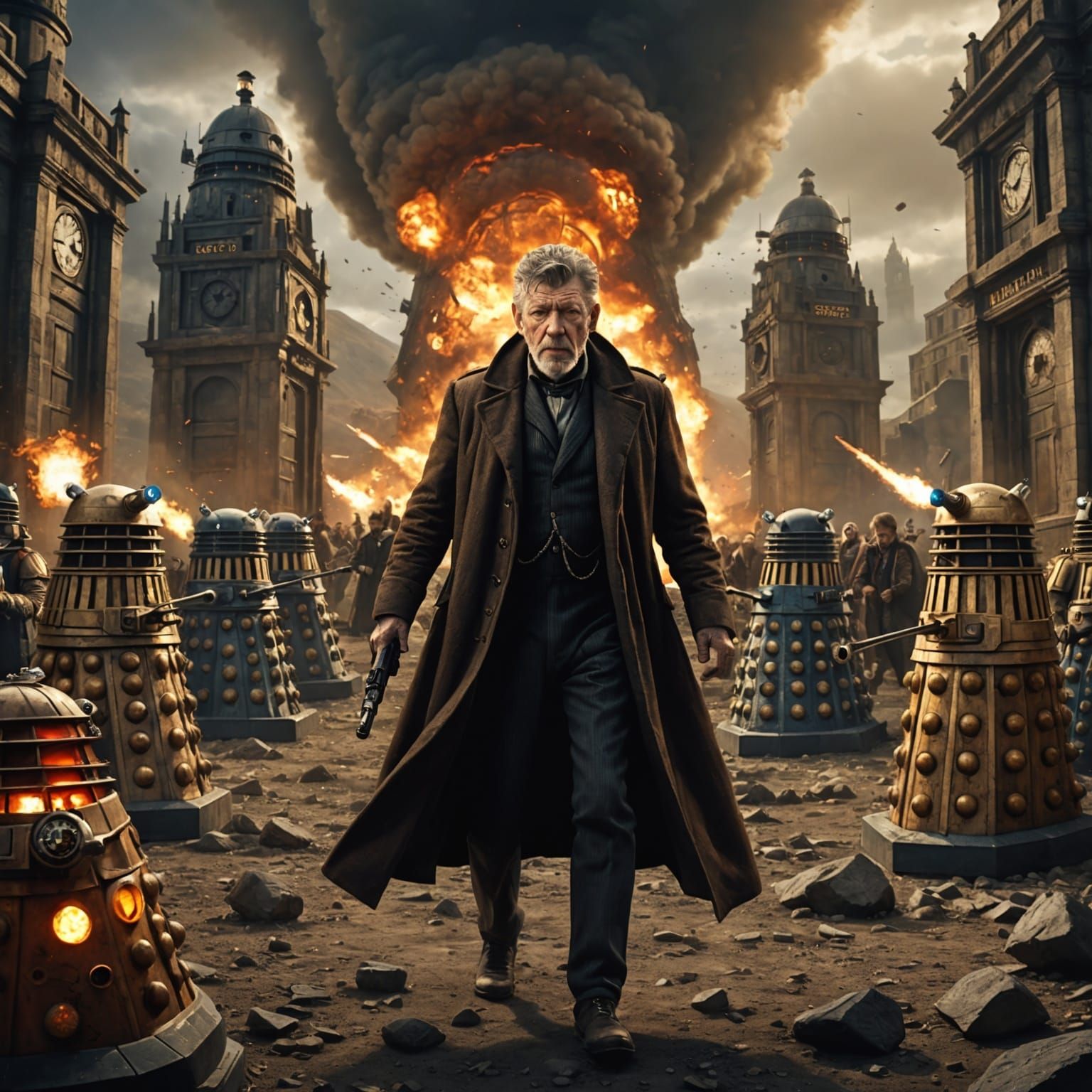 War Doctor in Epic Battle: Matte Painting