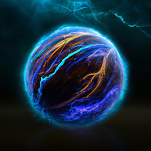 Galactic Lightning Orb in Detailed Matte Painting Style