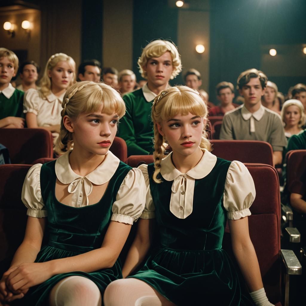 Young Man in Velvet Dress, Nostalgic Cinema Still