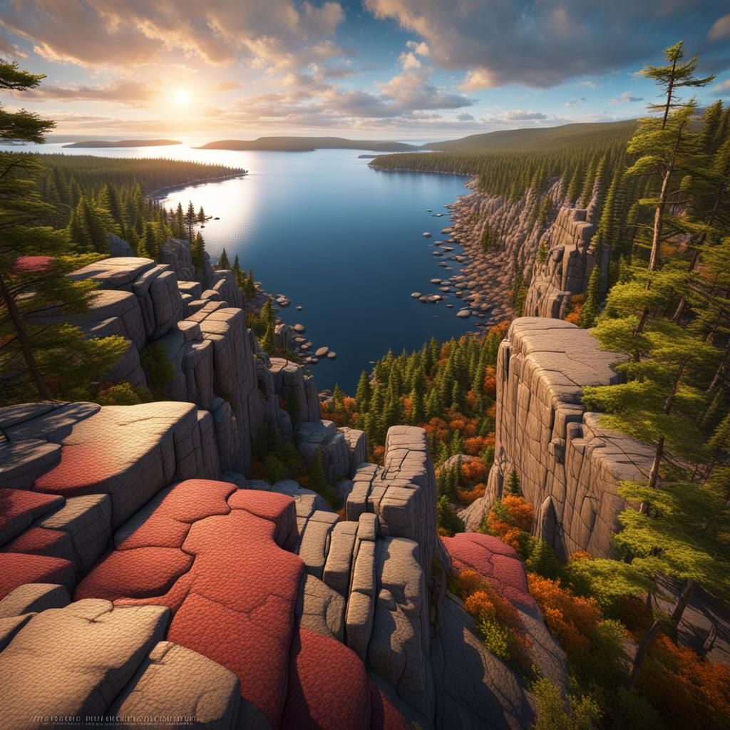 Acadia National Park: Enhanced Colors and Detailed View