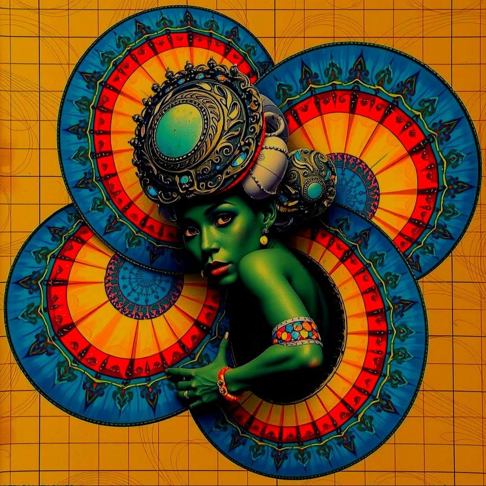 Surreal African Queen in Flamboyant 3D CGI Style