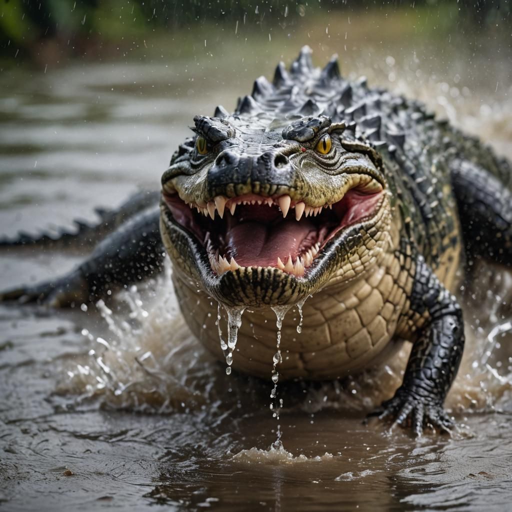 Crocodile Attack: Close-Up Wildlife Photography in 8K