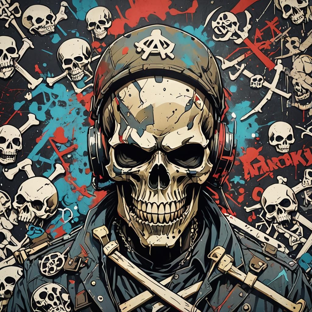 Anarchy Man in Superheropunk Anime Style