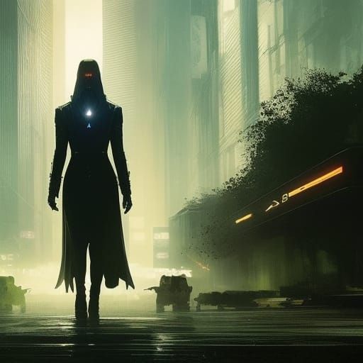 Virtual Projection Art in Cyberpunk Style