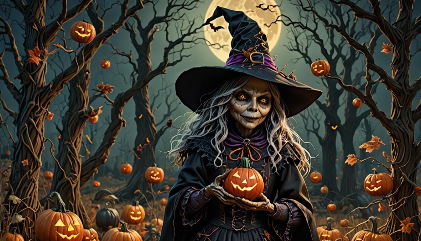 Anthropomorphic Witch and Scarecrow in Fantasy Realism