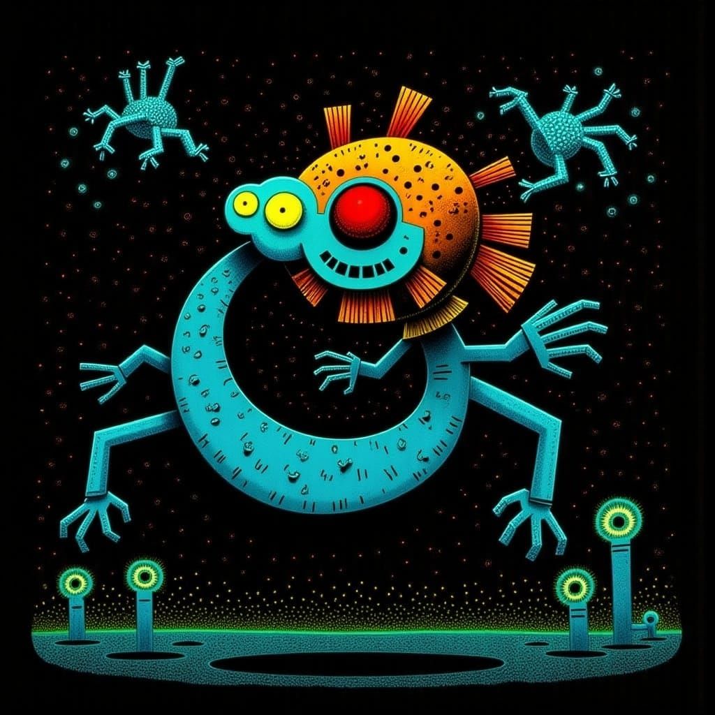 Bioluminescent Anglerfish in Dreamlike Deep-Sea Glimmer