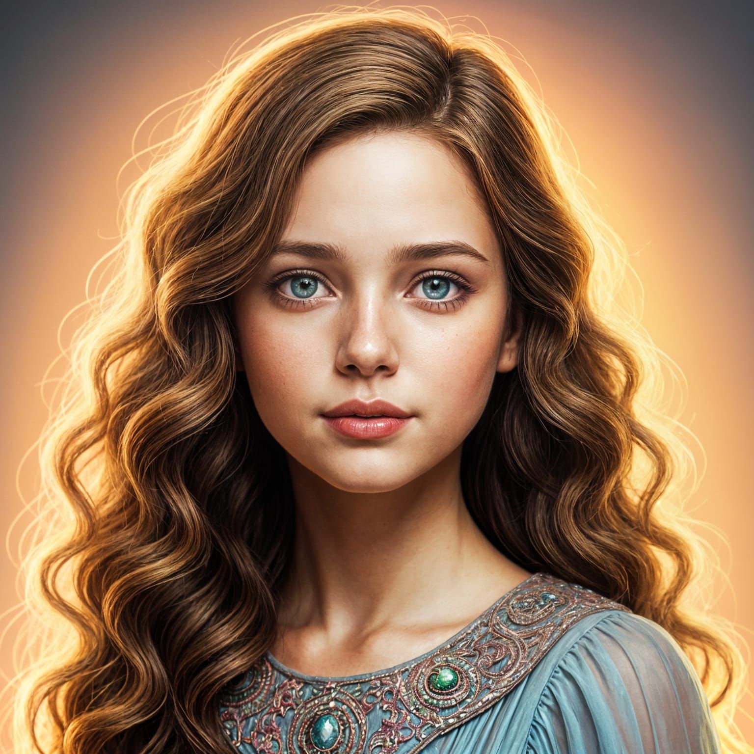 Hyperdetailed Portrait of a Girl in Gouache and Watercolor