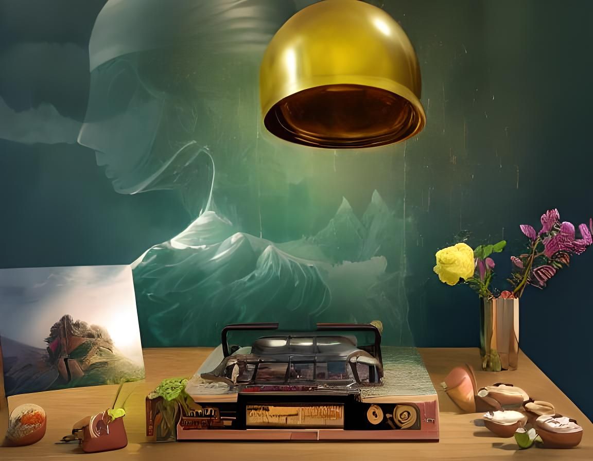 Ethereal Cyborg in Fantasy Forest, 3D Render