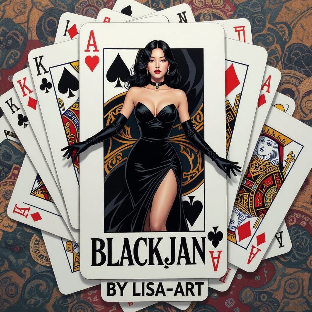 Korean Lady Emerges in Pop Surrealist Card Art