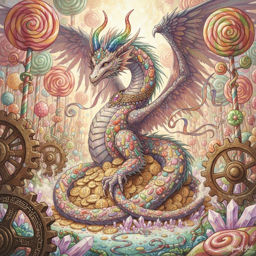 Ice Cream Dragon in Candy Lollipop Forest