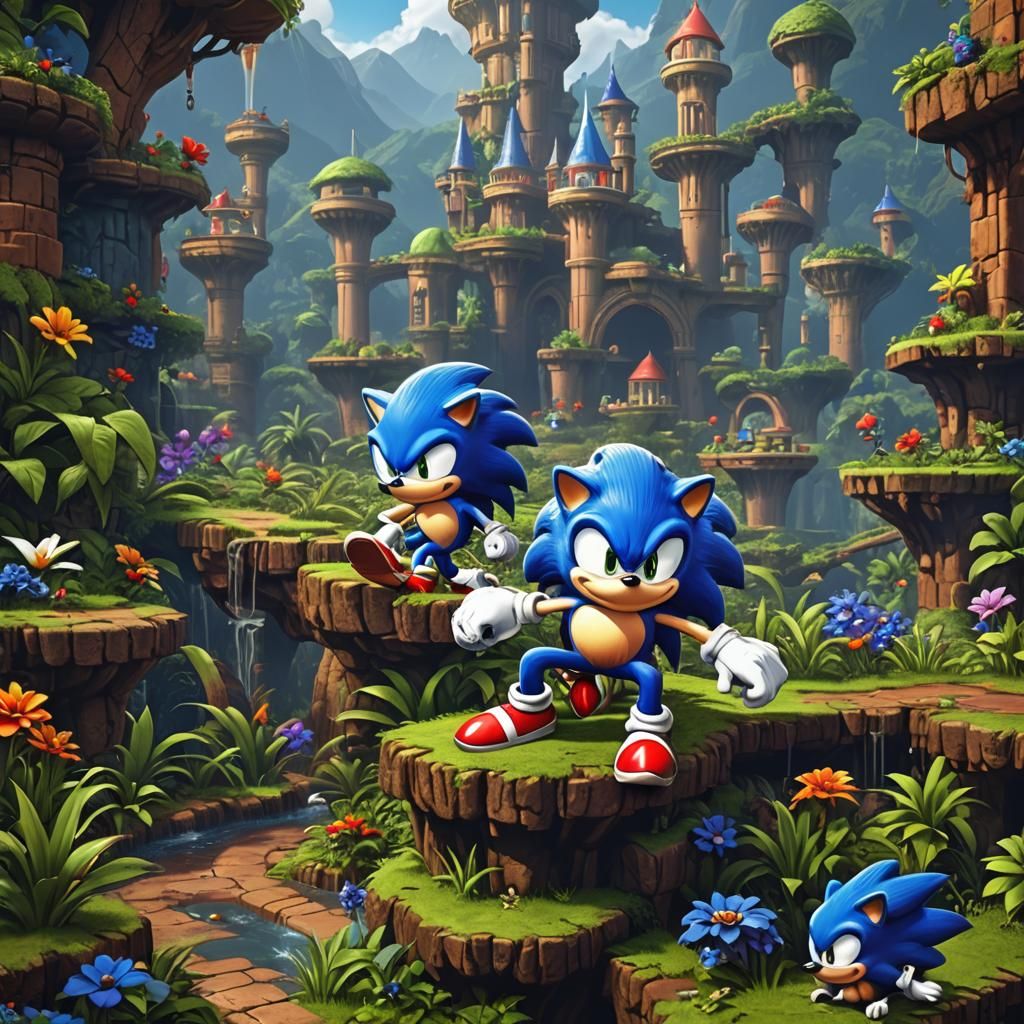 Sonic the Hedgehog Sega Genesis Matte Painting