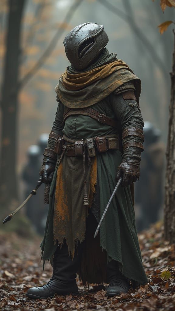 Cyberpunk Robot Warrior in a Futuristic Cityscape