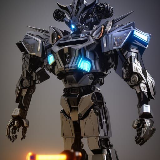 Futuristic Sci-Fi Liger Zero Mech Ground Shot