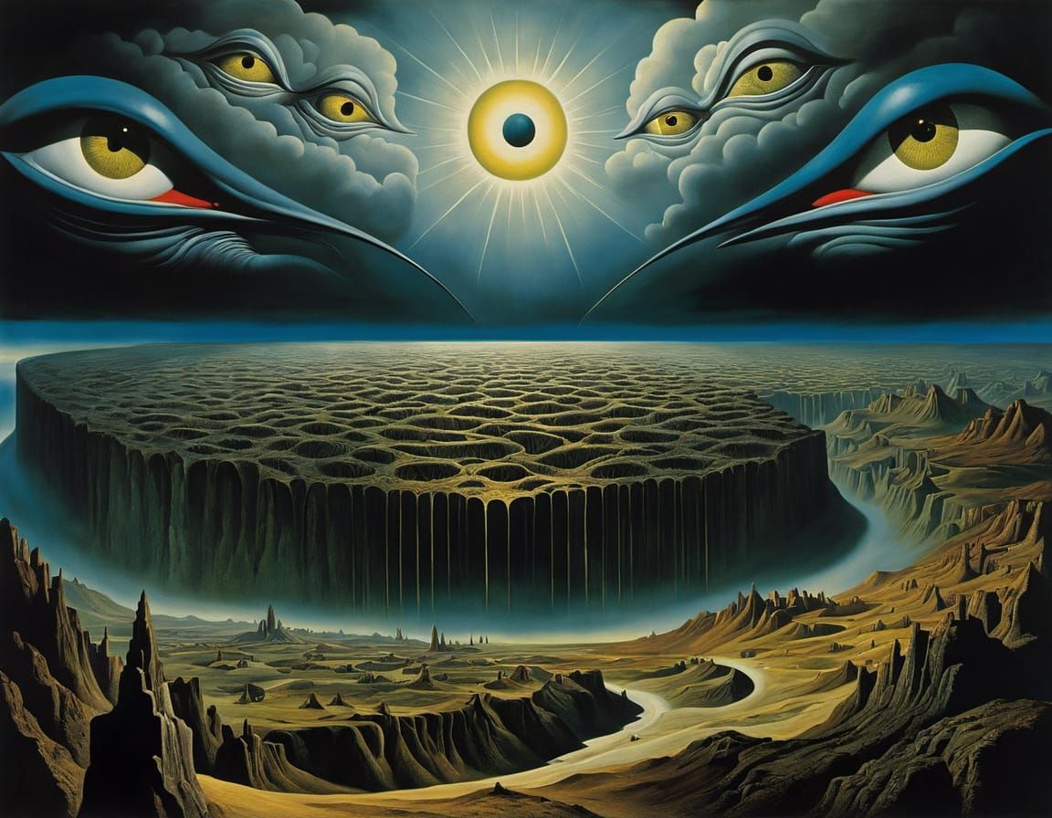 Surreal Eldritch Eyes Appear in Ominous Sky