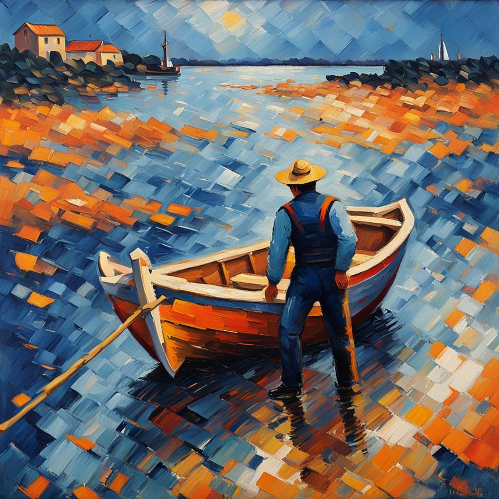 Sailor's Journey in Vibrant Neo-Expressionism