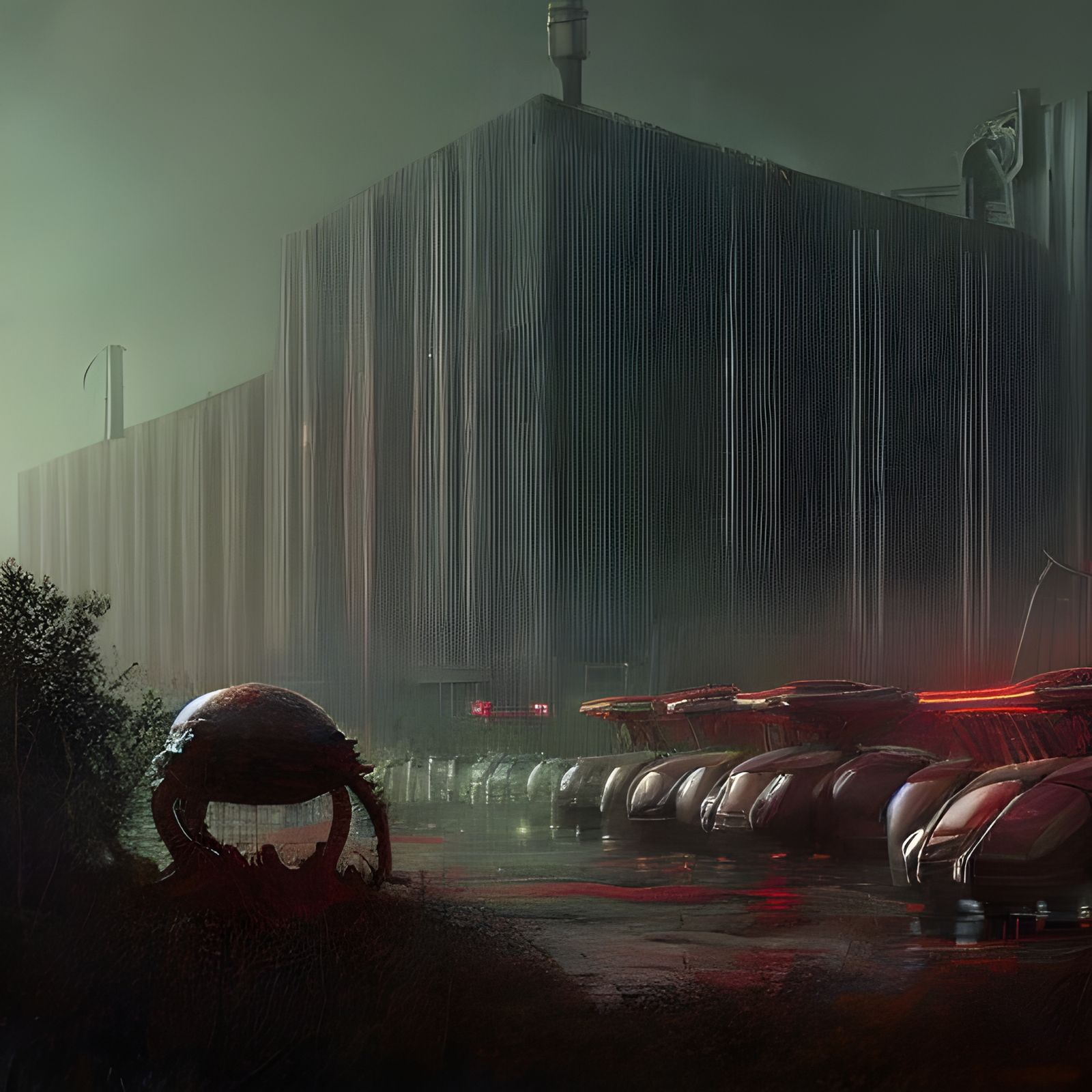 Creature Invasion of Gothenburg in Aetherpunk Style