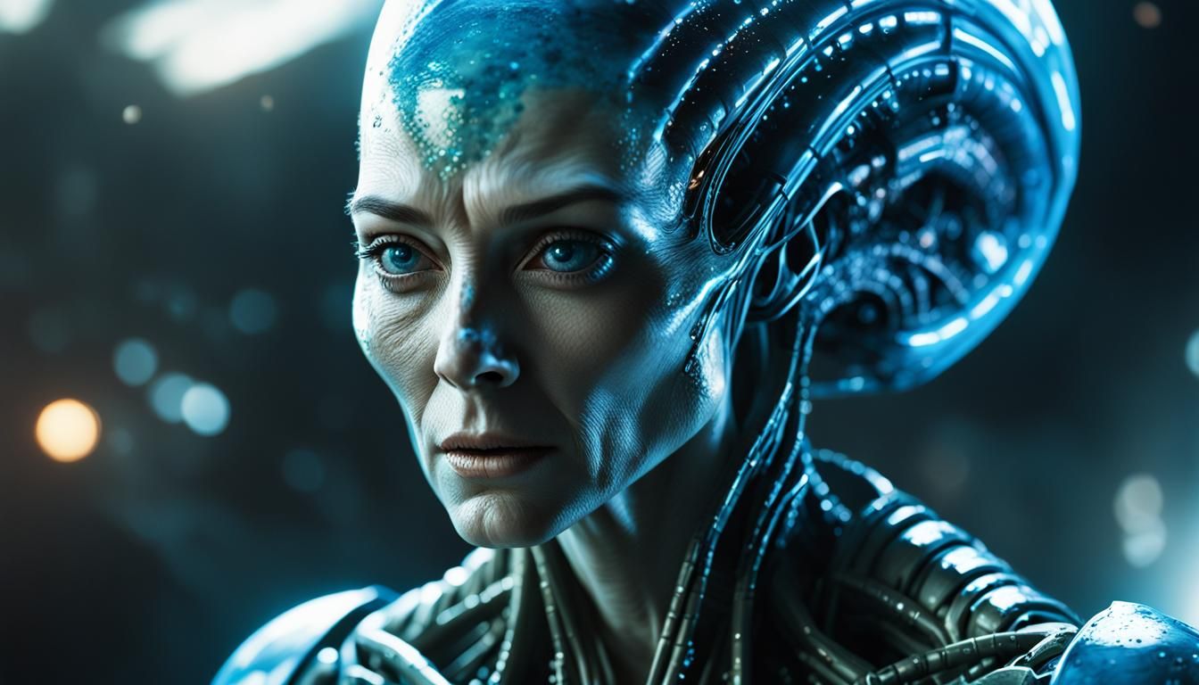 Hyperrealistic Alien Leader's Wife in Sci-Fi Style