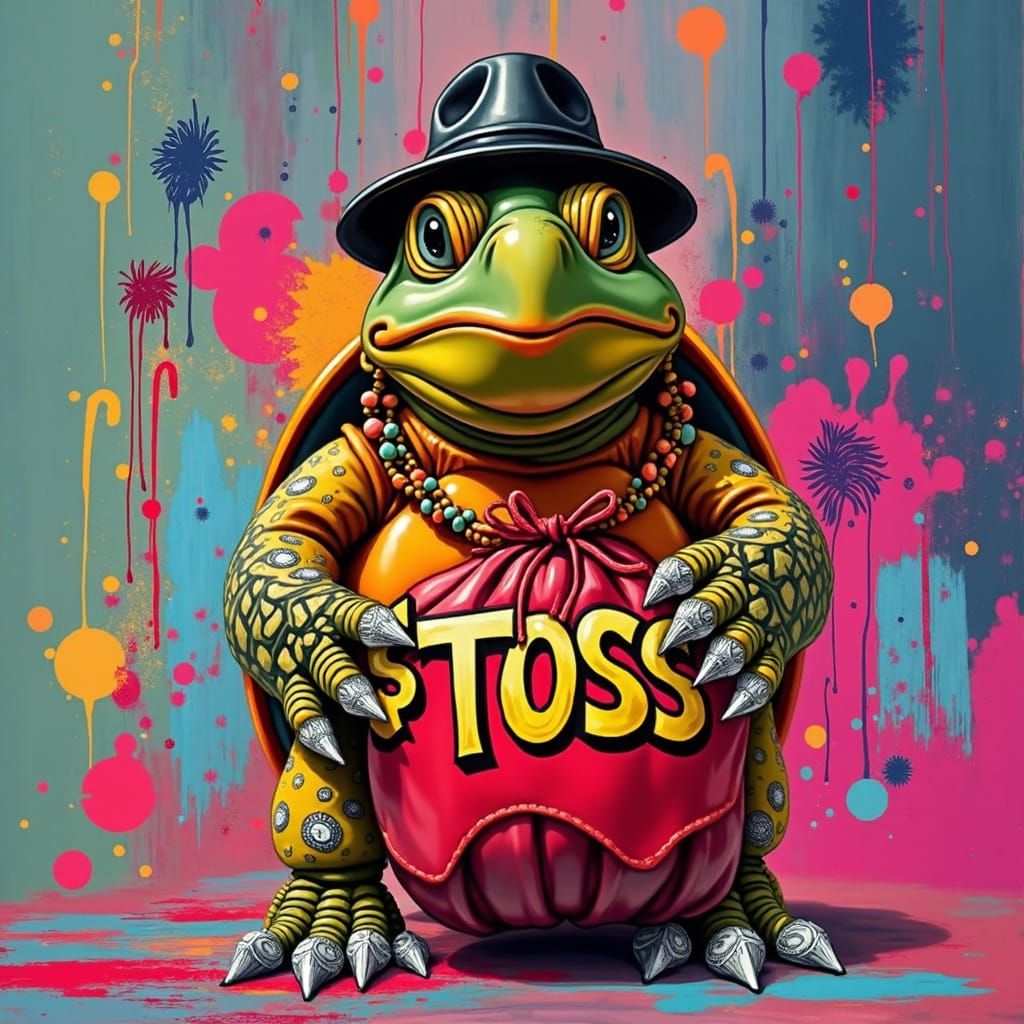 Vibrant Coral Reef Scene with Chef Hat in Whimsical Style