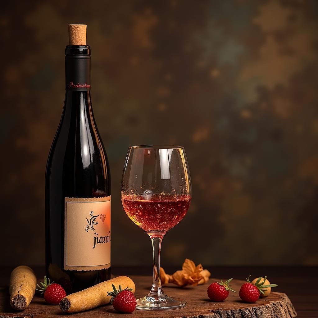 Ethereal Woman in Wine-Colored Dress