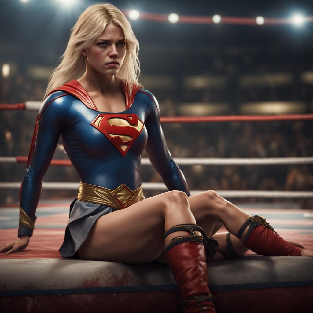 Supergirl's Defeat: A Detailed Matte Painting