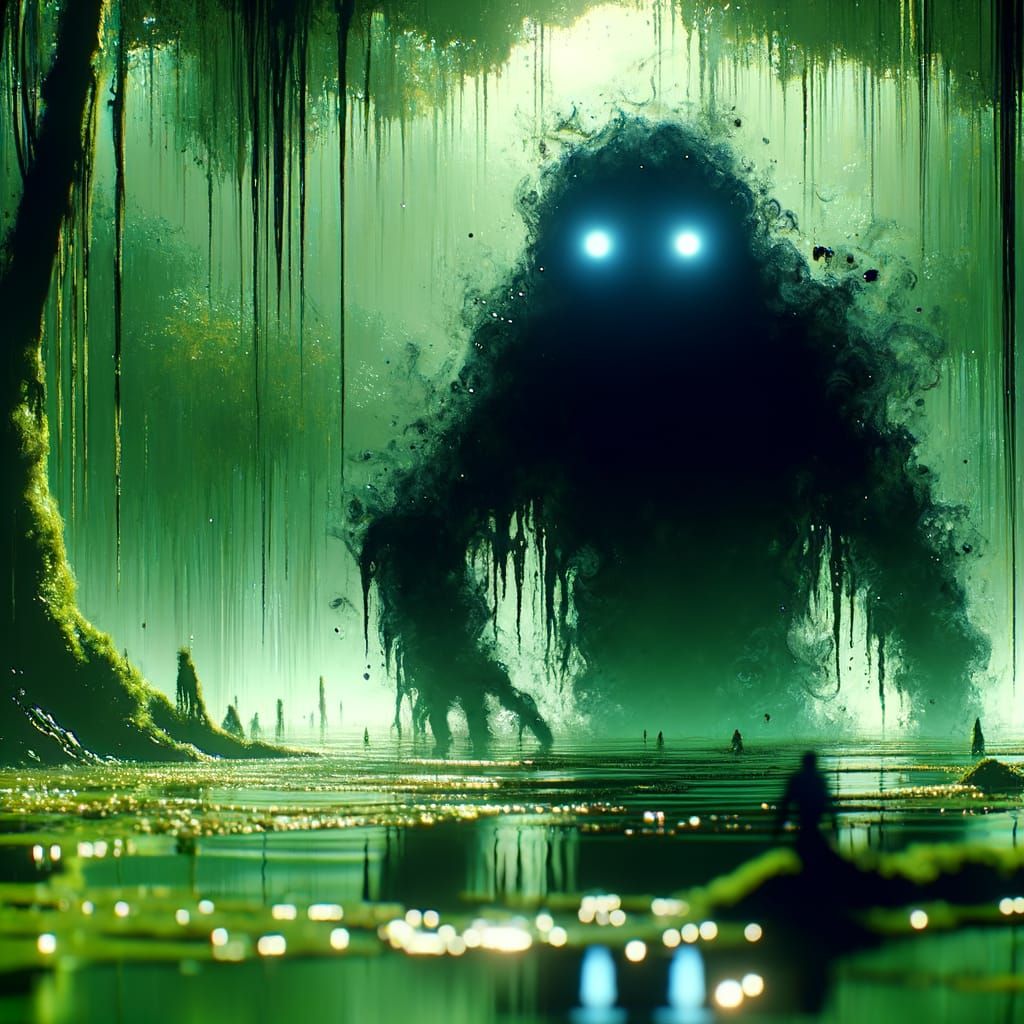 Swamp Shadow Monster Concept Art in 8K