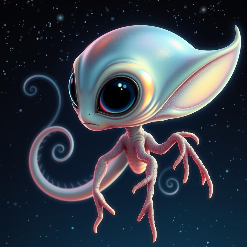 Ethereal Alien Creature in Dreamlike Biomechanical Style