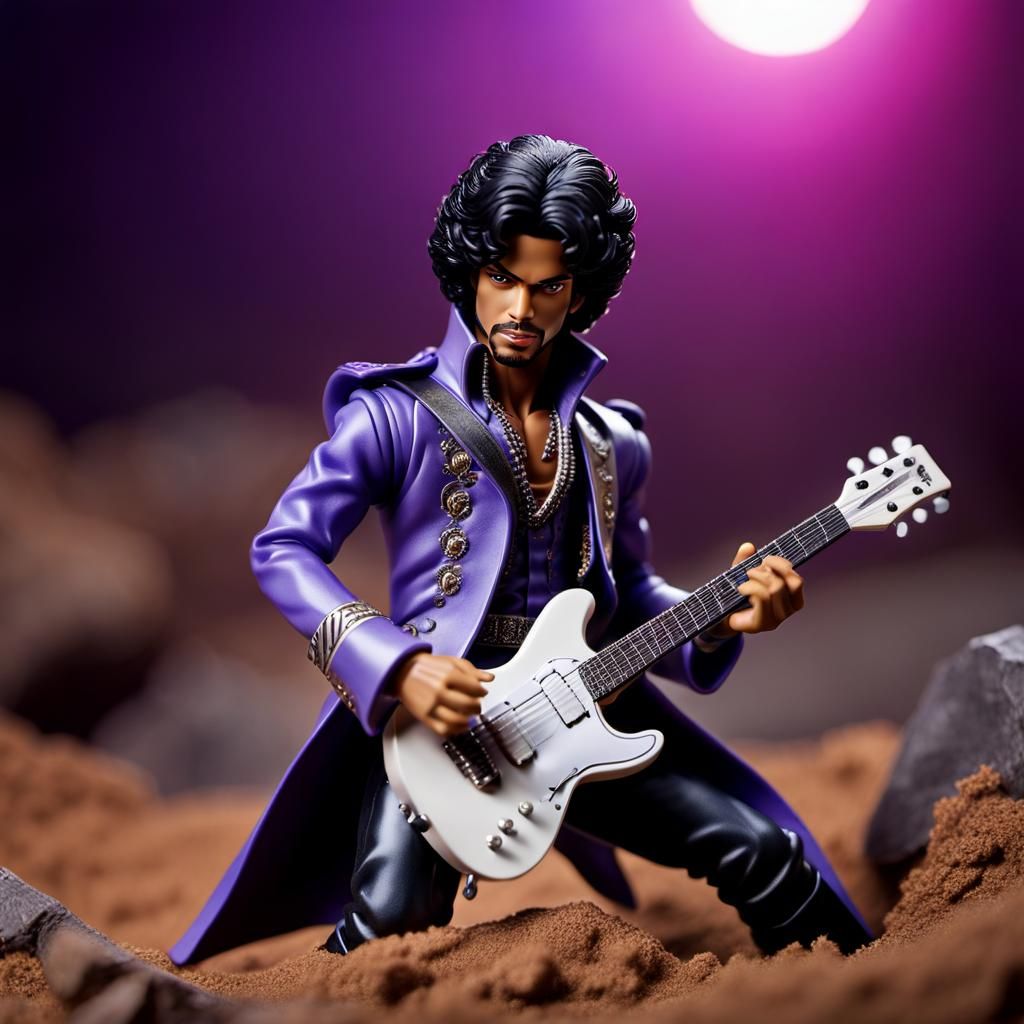 Prince Action Figure Plays Guitar in Diorama