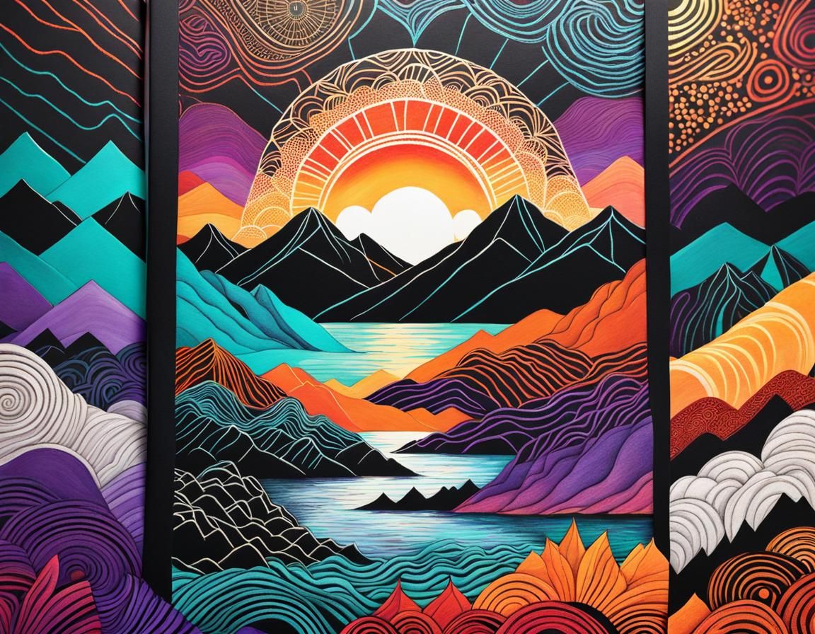 Chalk Art of a Sunset