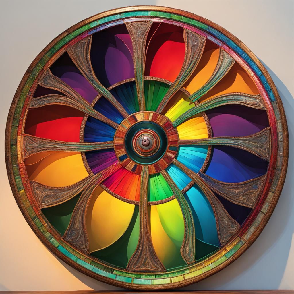 Iridescent Rainbow Roulette Wheel Abstract Art