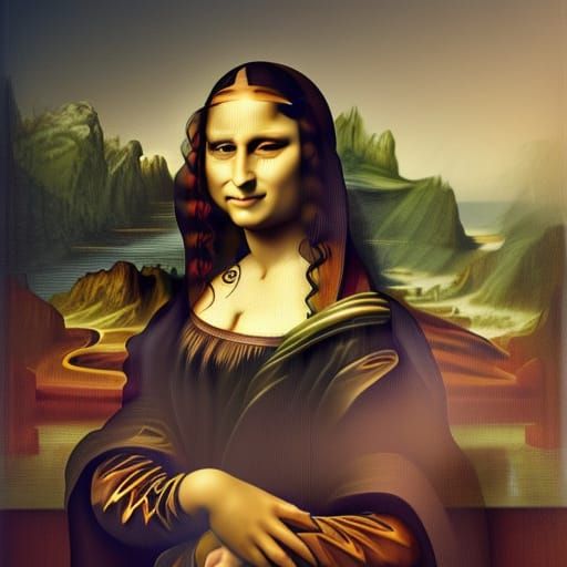 Mona Lisa Portrait in Hyperdetailed Style
