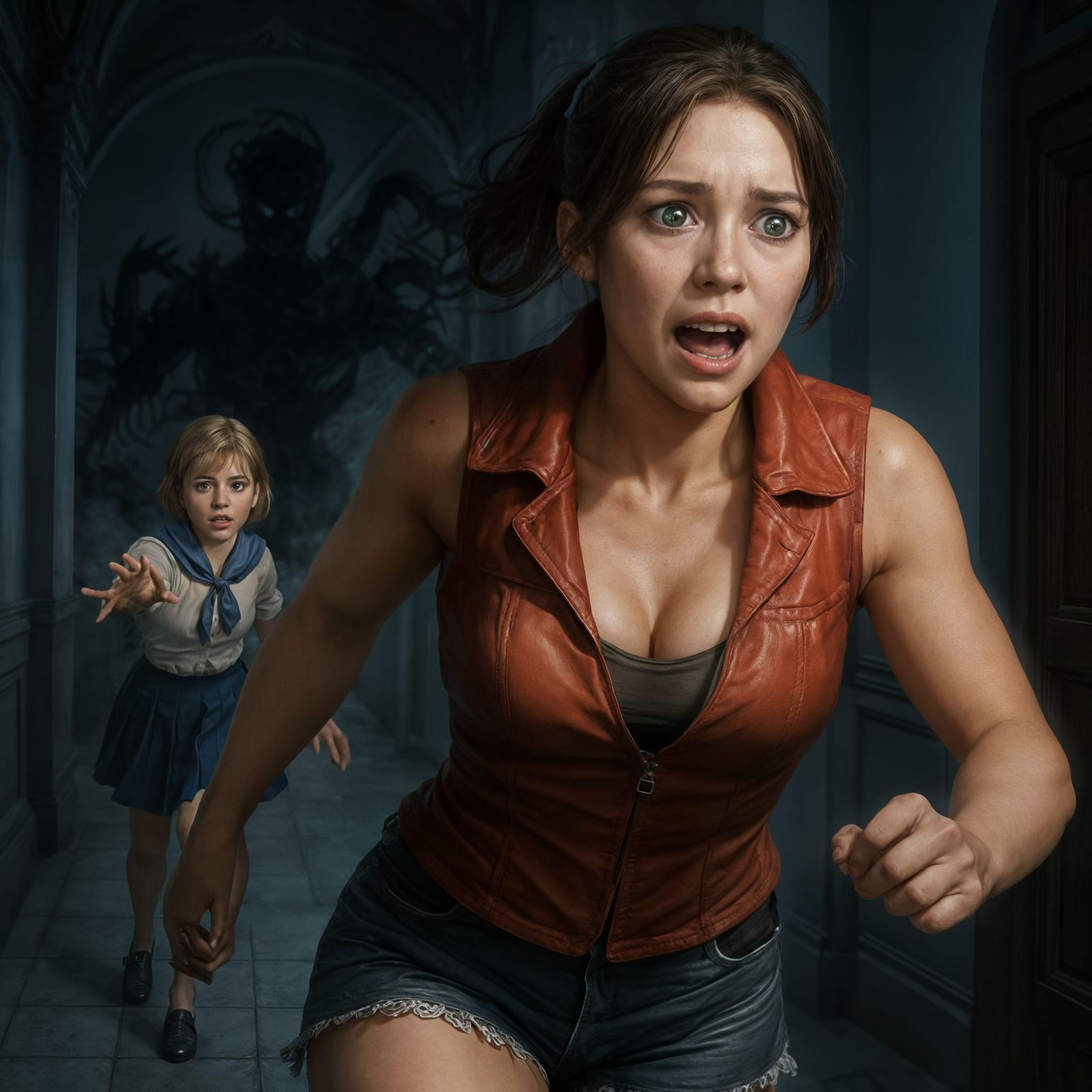 Terrifying Shadow Haunts Sherry Birkin in Police Station